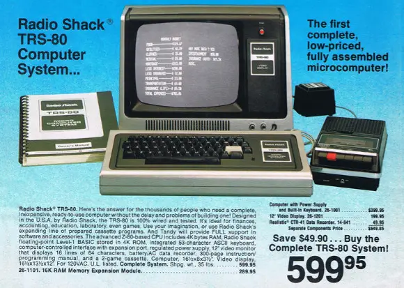 Image of an ad for a TRS-80 computer